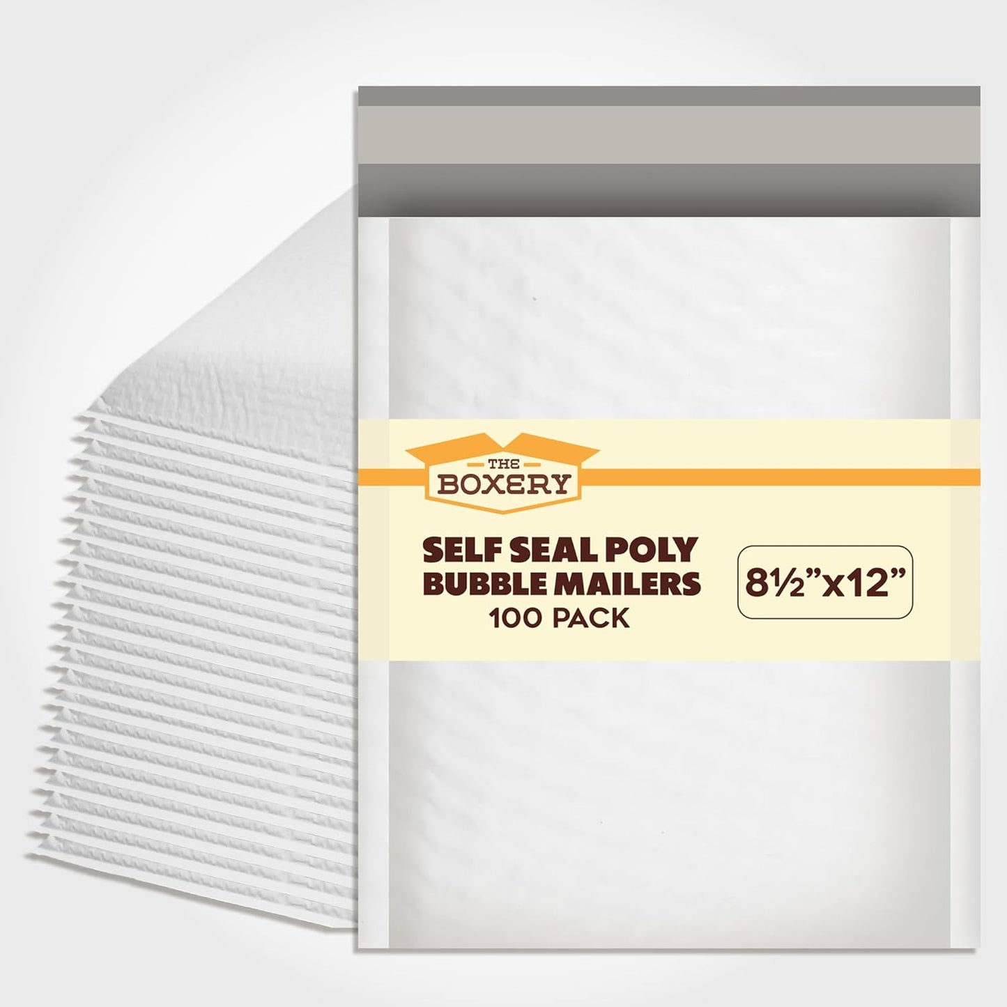 The Boxery 8.5x12''|#2 Poly Bubble Mailers- 100 Pack, Padded Envelopes, Self Seal, Waterproof Shipping Bags, Padded Mailers for Shipping & Packaging