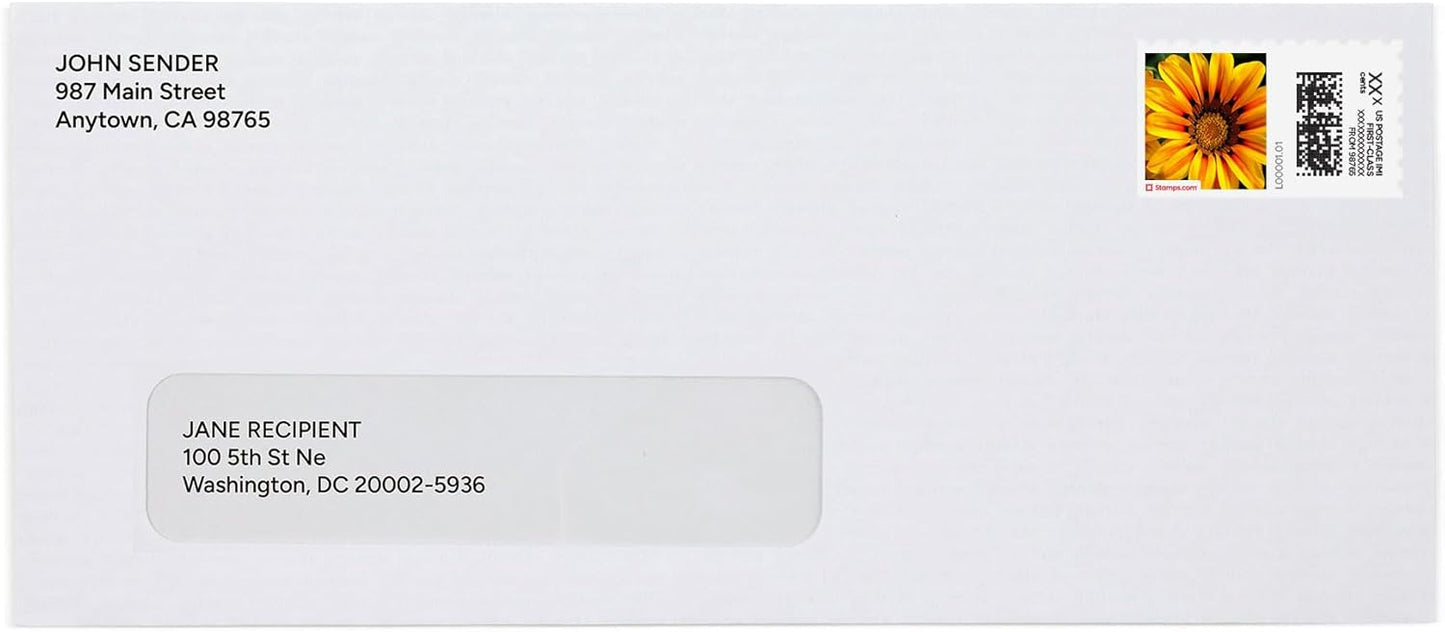 Treasure Flowers NetStamps 120-Pack (5 Sheets) Printable Postage Labels (Stamps.com Subscription Required) - Print Approved Postage - Inkjet & Laser Printers - Business, Personal, Home