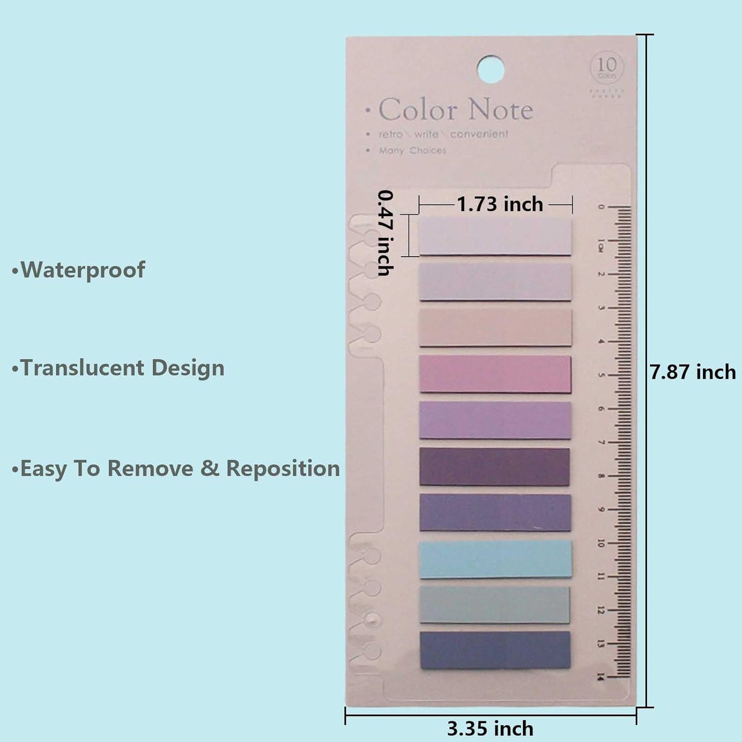 ELII 2000pcs Books Tabs for Annotating,Sticky Tabs Clear Sticky Notes,Page Markers for Notebooks, Multi-Colored Writable and Repositionable Book Flags Strip