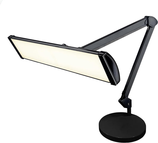 Neatfi Ultra 3,500 Lumen LED Desk Lamp, Color Correlated Temperature, 3 Light Modes, Dimmable, 45W, 26 Inch Wide Metal Shade, 540 SMD LEDs (CCT with Base, Black)