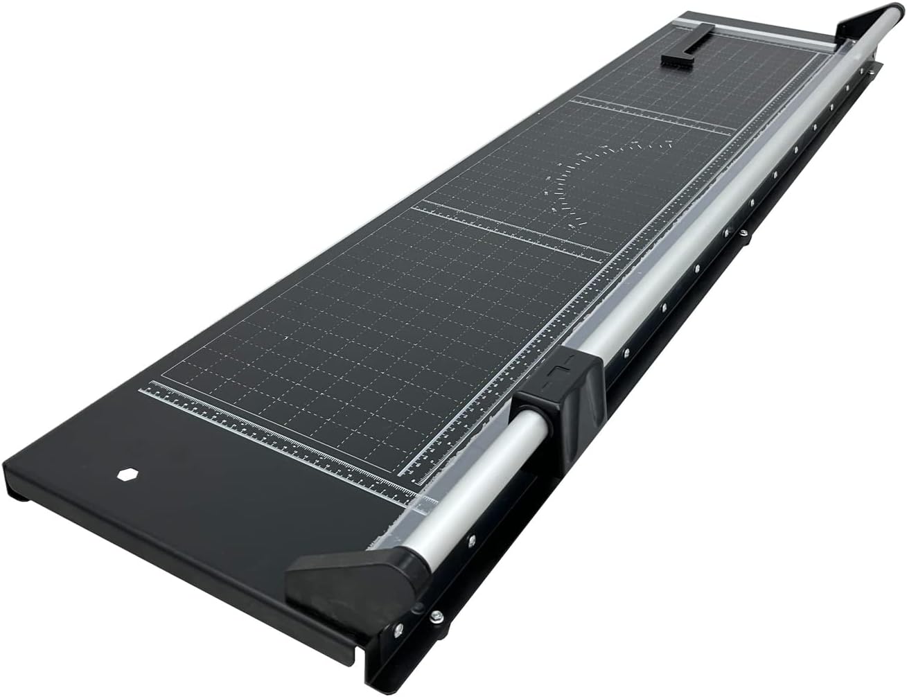 48'' Manual Rotary Paper Trimmer Cutter with an Angle Line Rolling Guillotine Paper Cutting Machine for Cutting Photo Paper, Film（Black）