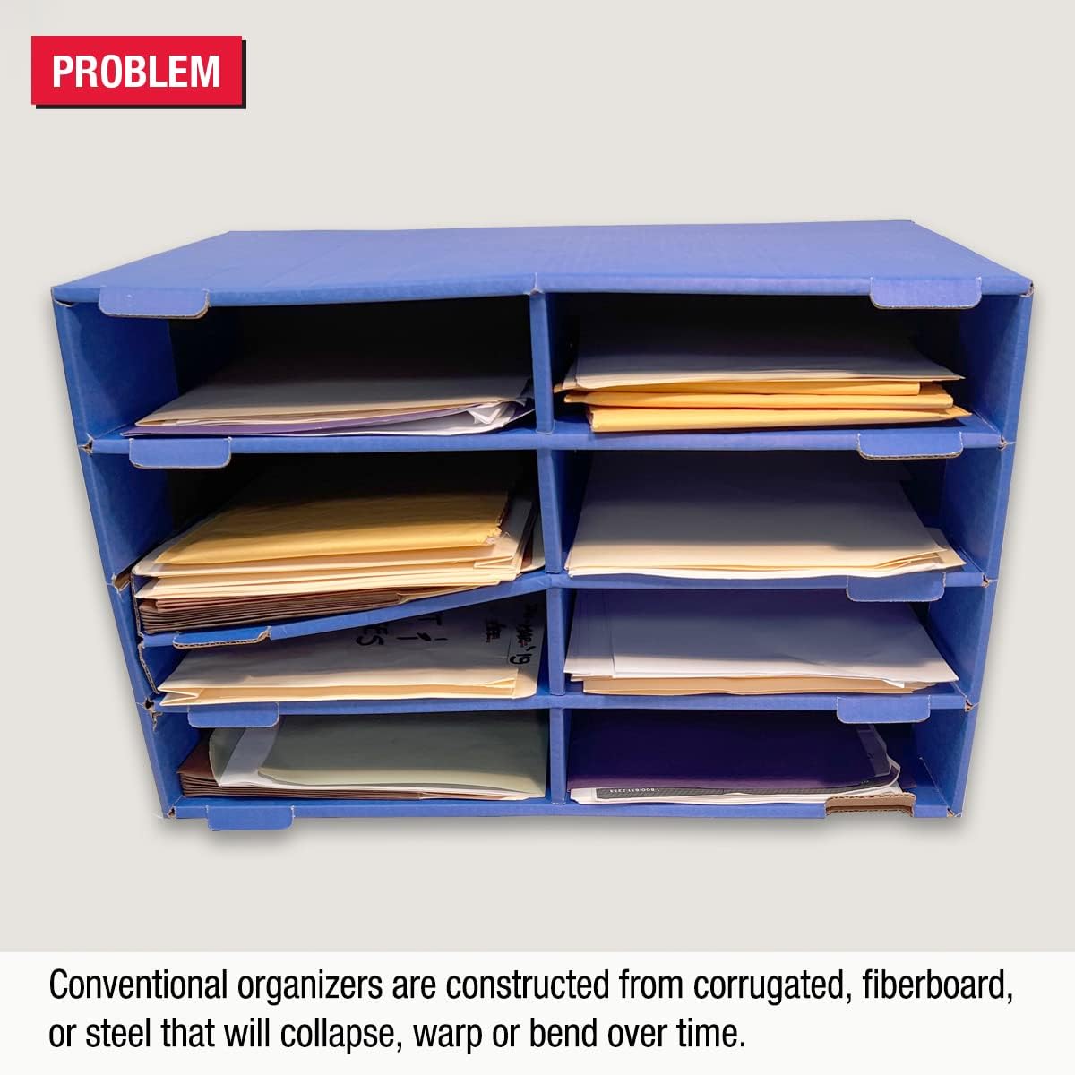 Ultimate Office TierDrop Desktop Organizer/Forms Mailroom Classroom Sorter, 8-Compartments with Optional Add-On Tiers for Easy Expansion, Gray w/Black…