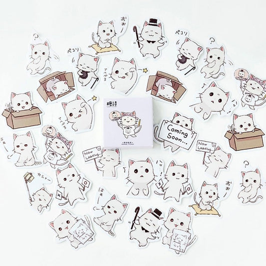 45pcs Cute Cat Stickers for Scrapbooking, Bullet Journal, DIY Decoration, Planners, Suitcase, Diary, Notebooks, Album, Laptop, Phone Cases, and Art Crafts