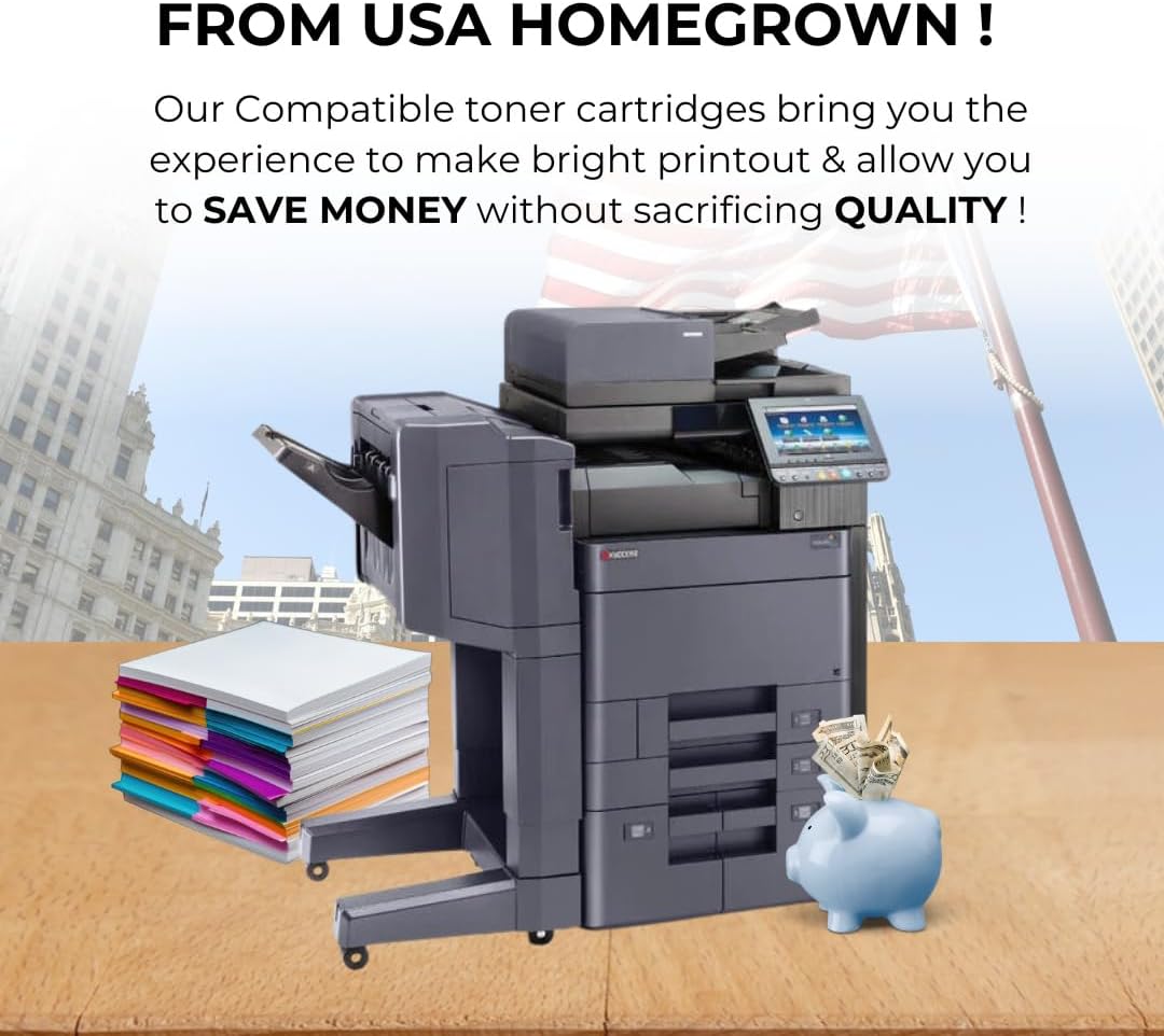 Toner Pros Replacement TK-8517 Toner Cartridge - Compatible for Kyocera TASKalfa 5052ci 5053ci 6052ci 6053ci Color Printers, 4 Color Pack: KCMY - Yield 30,000 Black & 20,000 Colors Pages