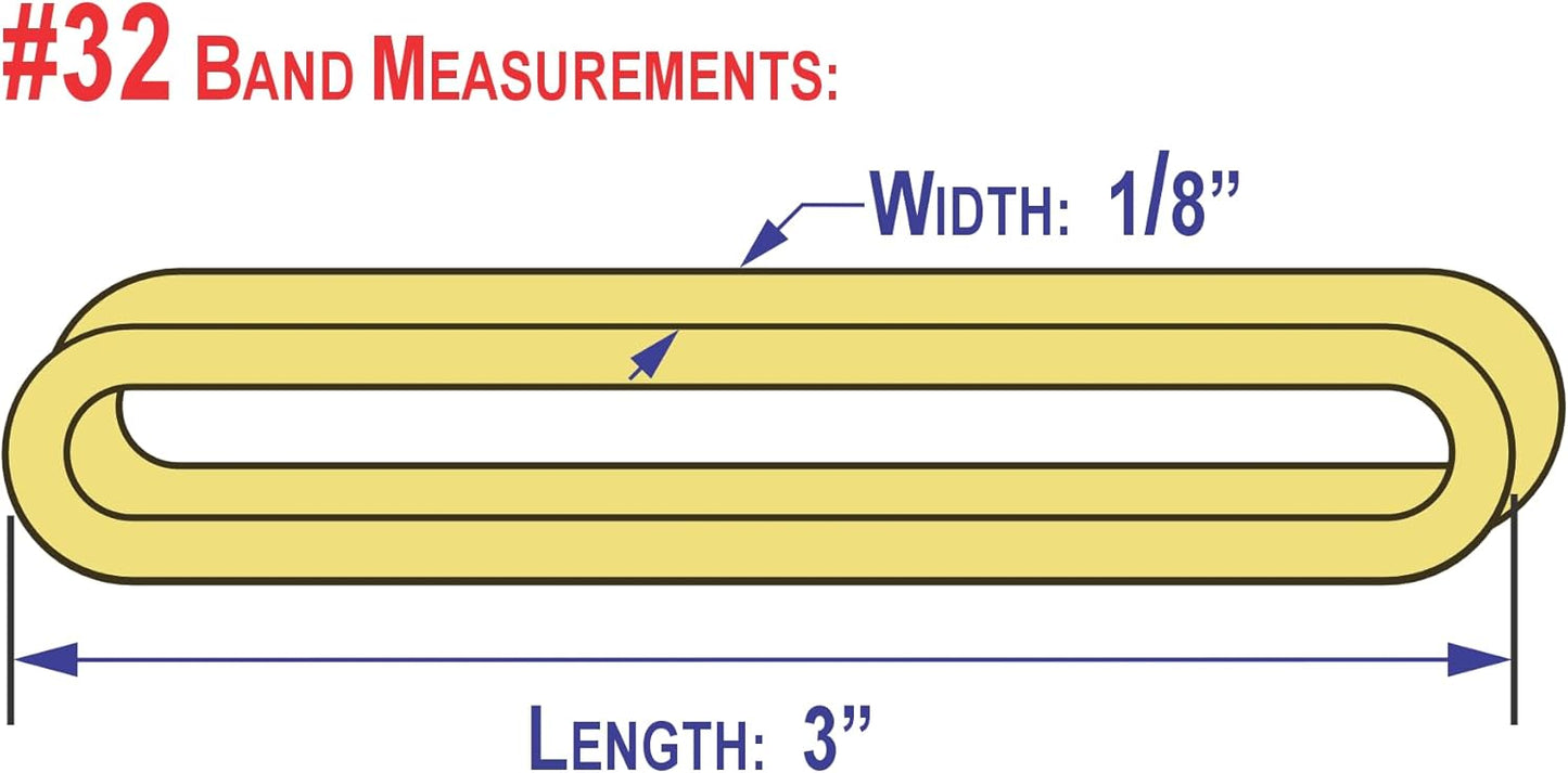 3" x 1/8'' - Size #32 - Rubber Band Depot - Everyday Rubber Bands, Business Bands - Approximately 185 Per Bag - 1/4 Pound Bag