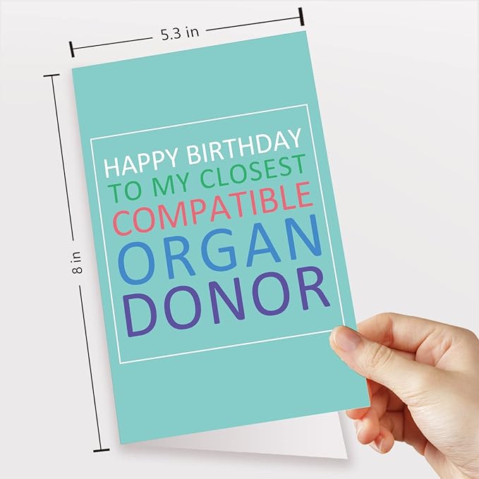 Funny Brother Sister Birthday Card, Happy Birthday Card for Siblings, Happy Birthday to My Closest Compatible Organ Donor