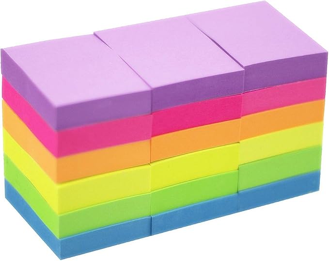 Early Buy Sticky Notes 1.5 x 2 Self-Stick Notes 6 Bright Color 18 Pads, 100 Sheets/Pad (6 Bright)