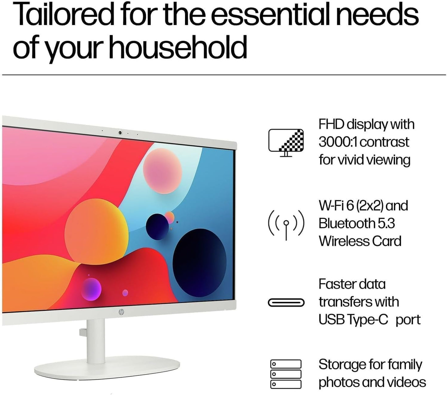 HP 22 inch FHD All-in-One Desktop Computer PC 2025 Flagship, 64GB RAM, 2.5TB Storage (2TB SSD + 500GB Ext), Intel Celeron CPU, Webcam, WiFi 6, HubxcelAccessory, Win 11 Pro, Lifetime Office 2024