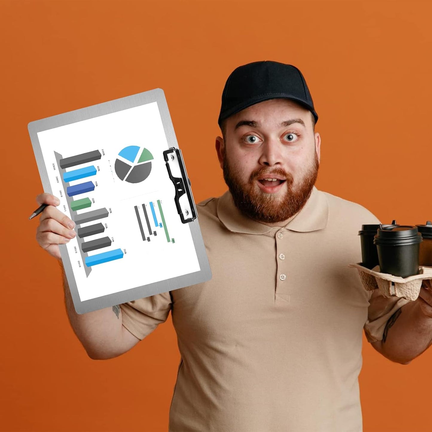 Metal Clipboard with Pen Holder,Letter/A4 Size (8.5x11) Horizontal 304 Stainless Steel Clipboards,Landscape Clip Boards for Office School Supplies(Not to be adsorbed by Magnets)