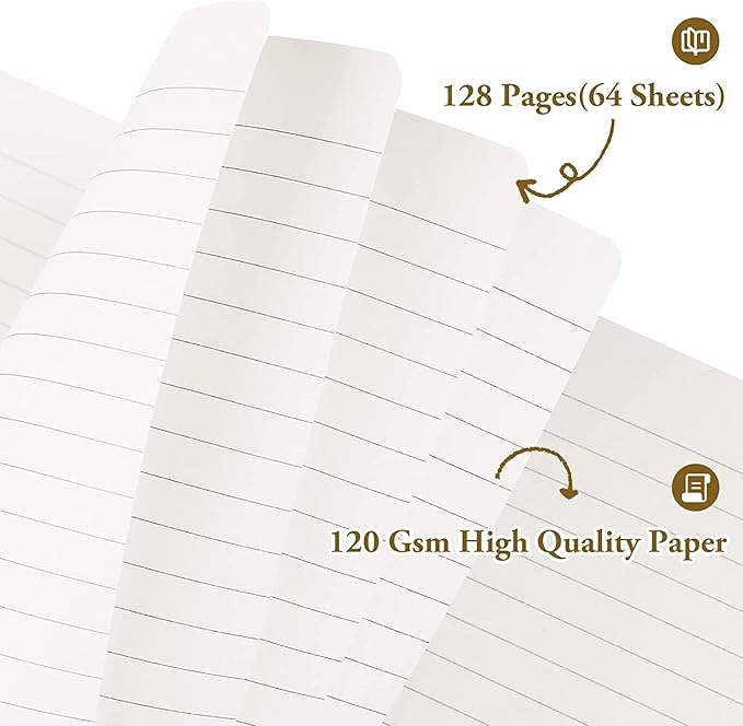 Huhuhero Notebooks Journal, Ruled Notebook, Premium Thick Paper Lined Journal, Black Hardcover Notebook for Office Home School Business Writing Note Taking Journaling, 5"×8.25" (5, Teal)