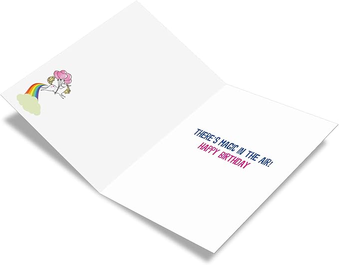 NobleWorks - Funny Happy Birthday Card with Envelope - Colorful Humor Card, Greeting Note - Unicorns and Rainbows C6892BDG