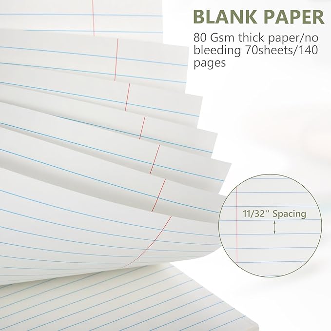 6 Pack 8.5 x 11'' Top Bound Office Steno Book Wide Ruled Double Sided Spiral Notebooks Reliable White Paper 70 Sheets/Pad Pastel Colors Covers for Writing School Notes(Business Color)