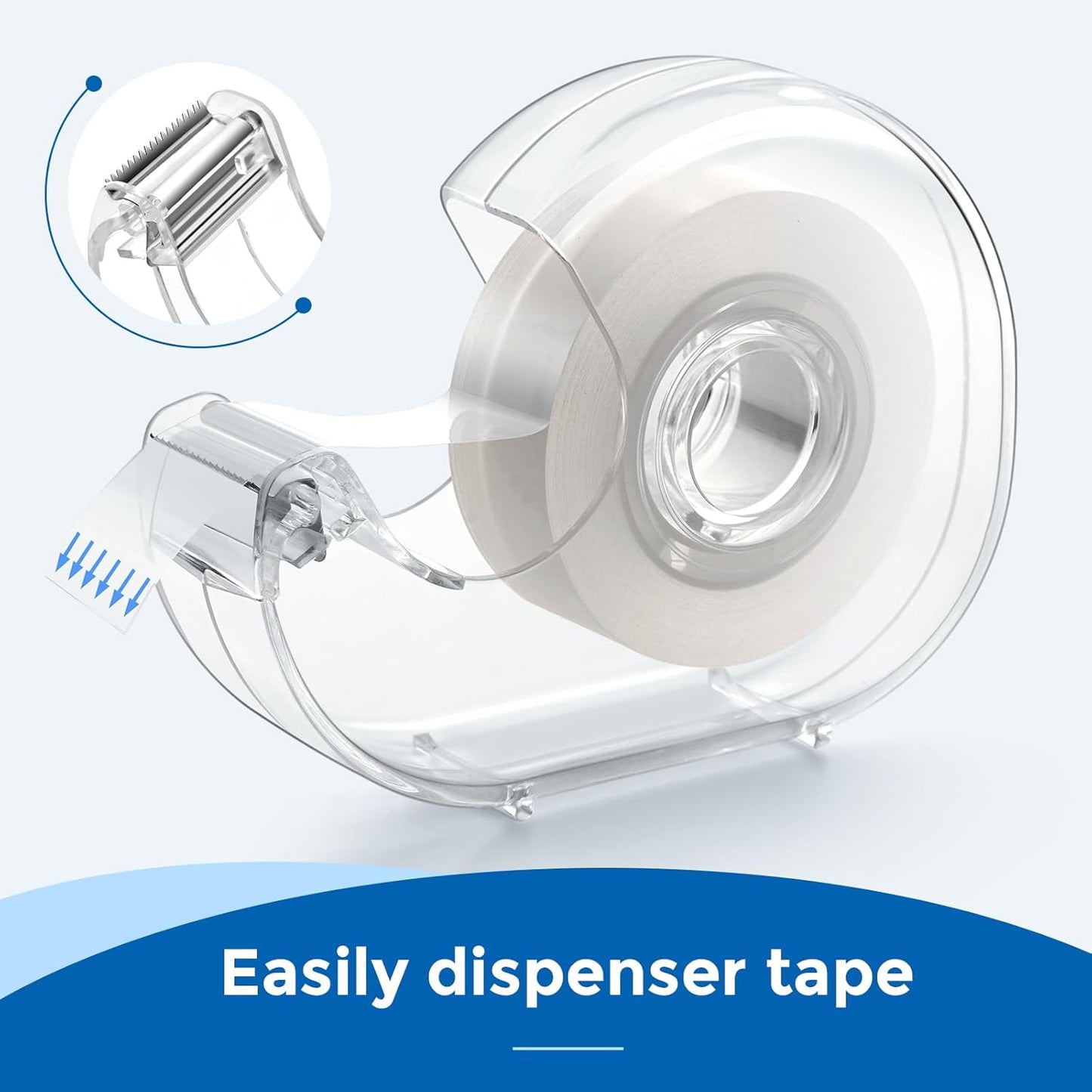 ALSISK Transparent Tape with Dispenser and Refills,Clear Tape for Home,School and Office Supplies,0.7x1000 Inch, 8 Pack