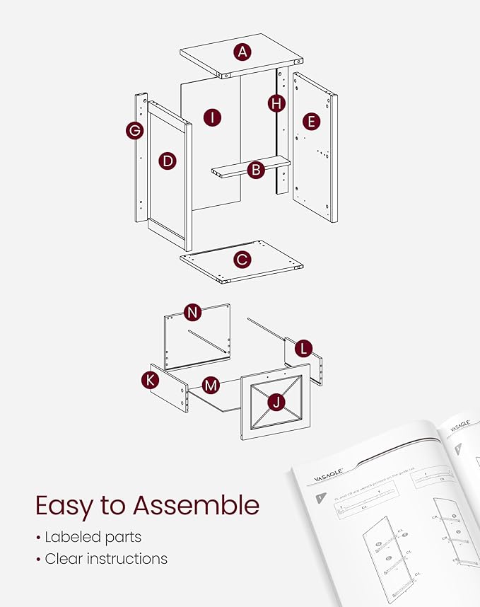 VASAGLE File Cabinet, Filing Cabinet with 2 File Drawers, Printer Stand, Fit A4, Letter Size, Hanging File Folders, Modern Farmhouse Style, for Home Office, Honey Brown UOFC048T41