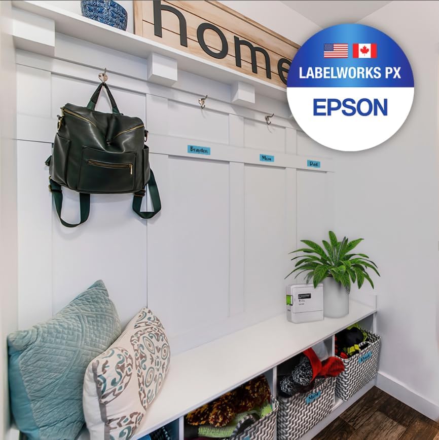 Epson LABELWORKS 218BMLPX Genuine PET (Polyester) Tape Cartridge - Black on Matte Blue Designer Craft Label Maker Tape - 3/4" (18MM) Wide, 26'