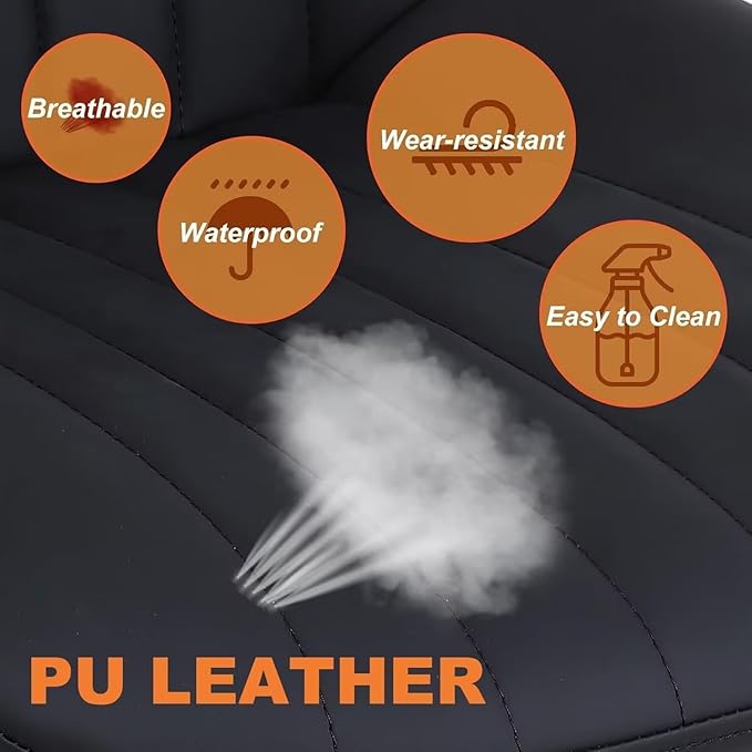 Bar Stools Set of 4, Swivel Counter Height Barstools with Back, Adjustable PU Leather Bar Chairs, Modern Armless Kitchen Island Stool, Black