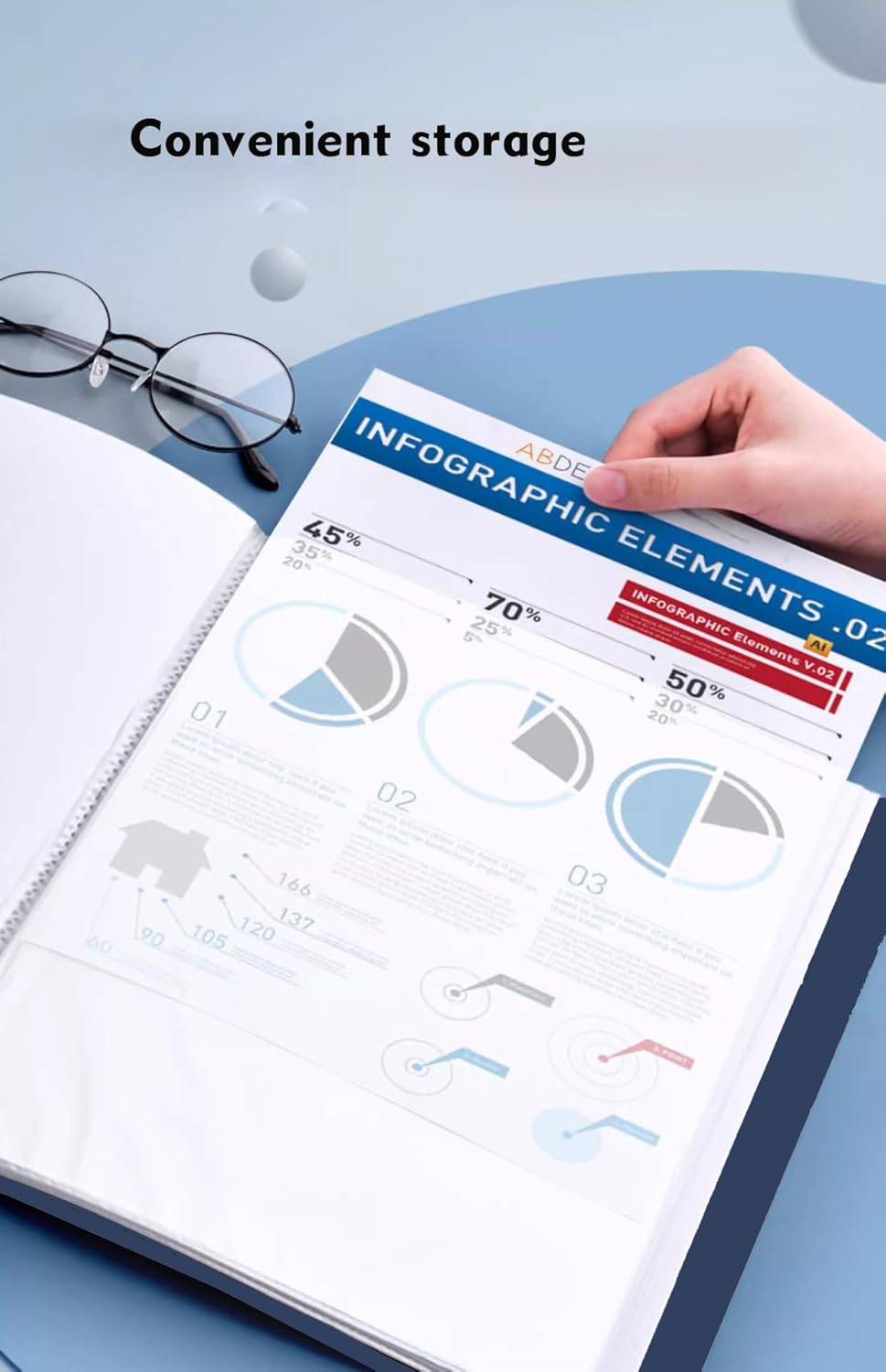 File Folder - 100 Pockets, Durable A4 Letter Size Organizer, Water-Resistant Plastic Dividers, Home/Office/School Document Holder (Dark Green)