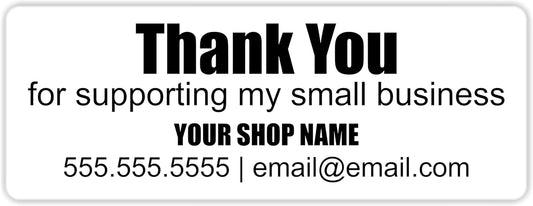 White Address Labels for Business - Personalized Return Address Labels, Custom Mailing Labels, Shipping Stickers for Envelopes and Packages (Thank You)