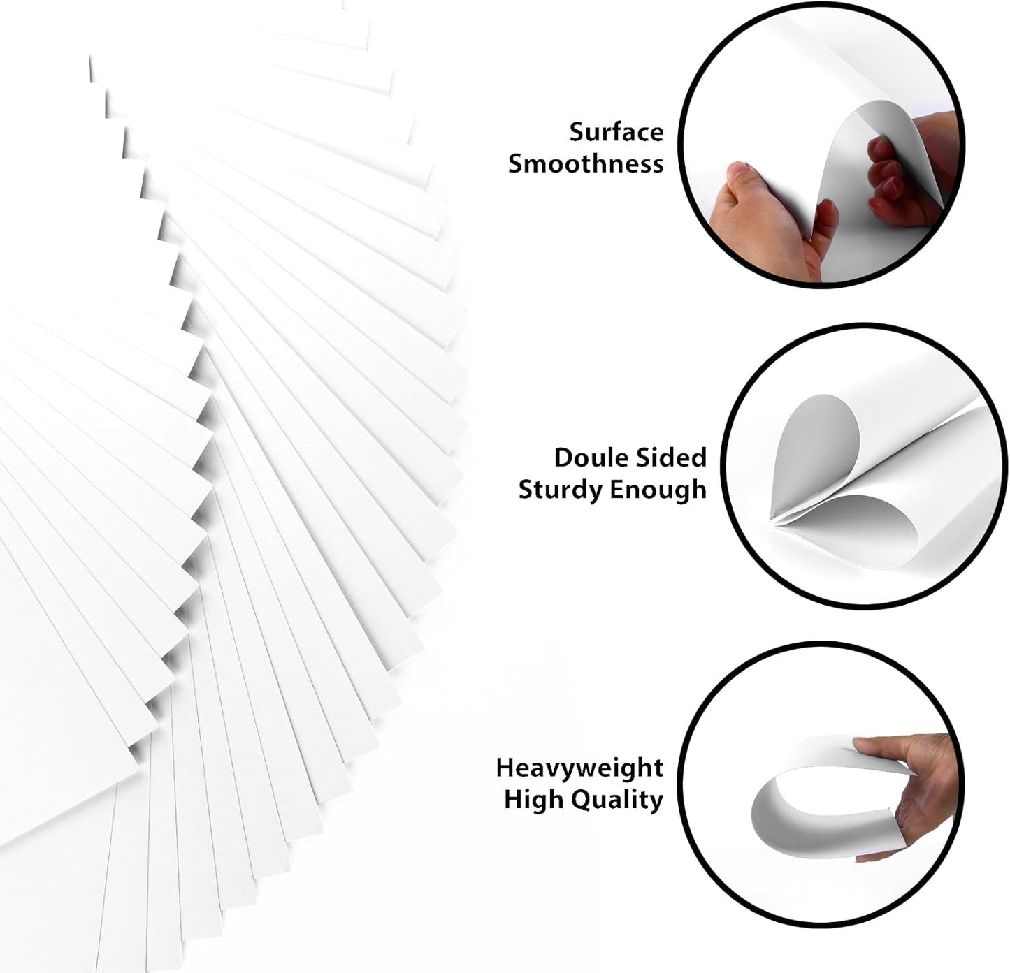 OcePor 100 Sheets White Cardstock 9” x 12”, 92lb/250gsm Black Card Stock, Thick Card Stock Paper, Heavy Cardstock Paper for Printer, Resume, Scrapbooks, Art, Crafts, Business Cards