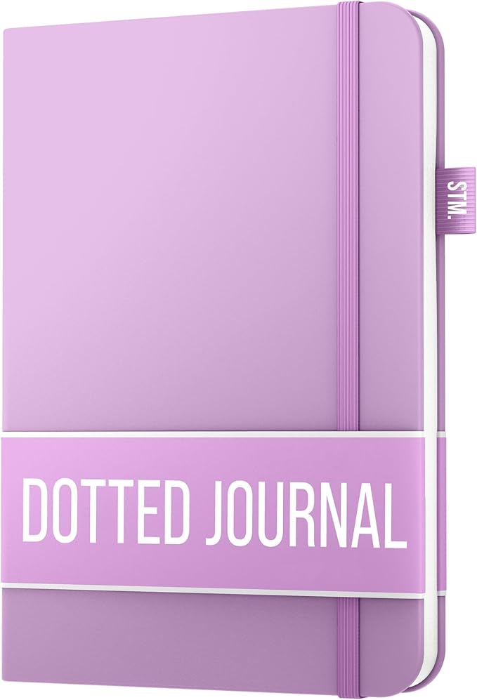 Scribbles That Matter A5 Bullet Dotted Journal Notebook | Vegan Hard Cover, 120gsm bleedproof thick paper, 150 pages, 5.75 x 8.5in, 2 bookmarks, tab stickers, penloop | For Work | Lavender