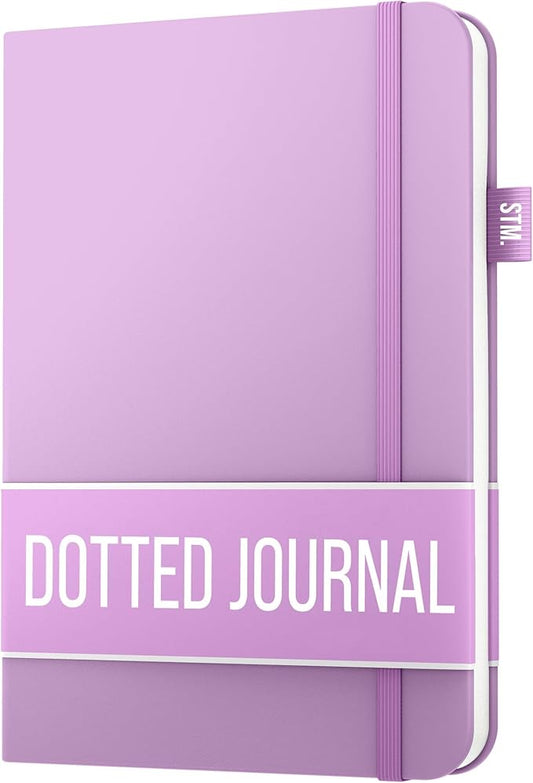Scribbles That Matter A5 Bullet Dotted Journal Notebook | Vegan Hard Cover, 120gsm bleedproof thick paper, 150 pages, 5.75 x 8.5in, 2 bookmarks, tab stickers, penloop | For Work | Lavender