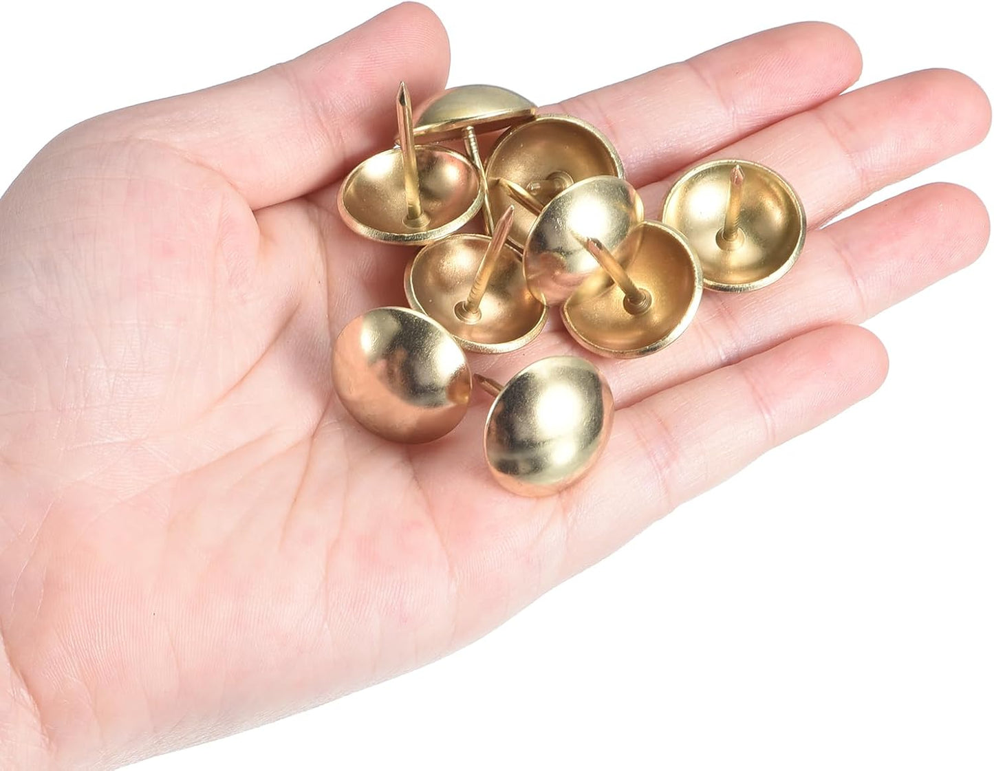 uxcell Upholstery Tacks Nail Pins Furniture, 50Pcs 19x23mm Thumb Tack Pins Assortment Kit Carbon Steel for Home Sofa DIY Decorative Nail Heads Nails, Gold