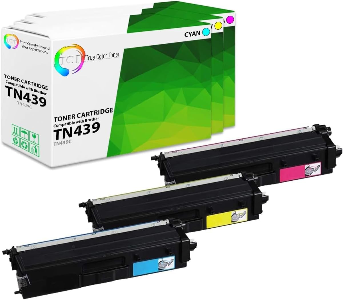 TCT TN439 Color Toner Cartridge 3 Pack - Compatible Replacement for Brother TN439 TN-439 Ultra High Yield Works with Brother HL-L8360CDW L8360CDWT MFC-L8900CDW L9570CDW (Cyan Magenta Yellow)