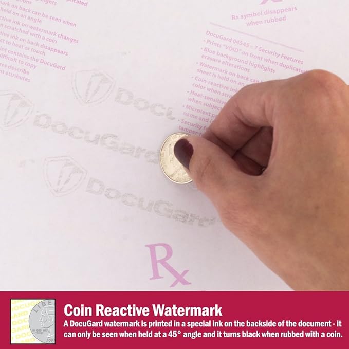 DocuGard Advanced Medical Security Paper for Printing Prescriptions and Preventing Fraud, CMS Approved, 7 Security Features, Laser and Inkjet Safe, Blue, 8.5 x 11, 24 lb., 500 Sheets (04545)