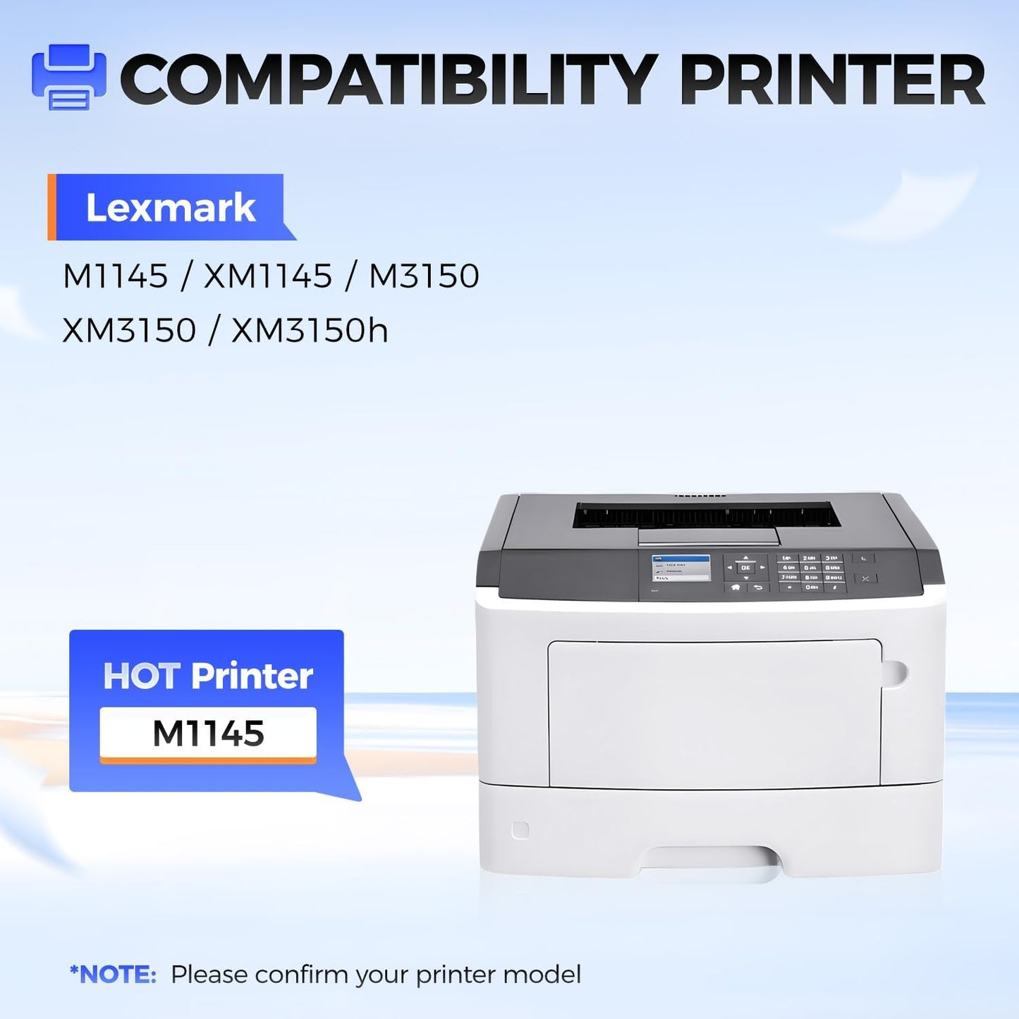 24B6040 Imaging Unit (Not Toner) High Yield Replacement for Lexmark 24B6040 Drum Unit Compatible with M1140 XM1140 XM1145 M1145 M3150 XM3150 XM3150h Laser Printer All-in-One Copier (60,000 Pages)