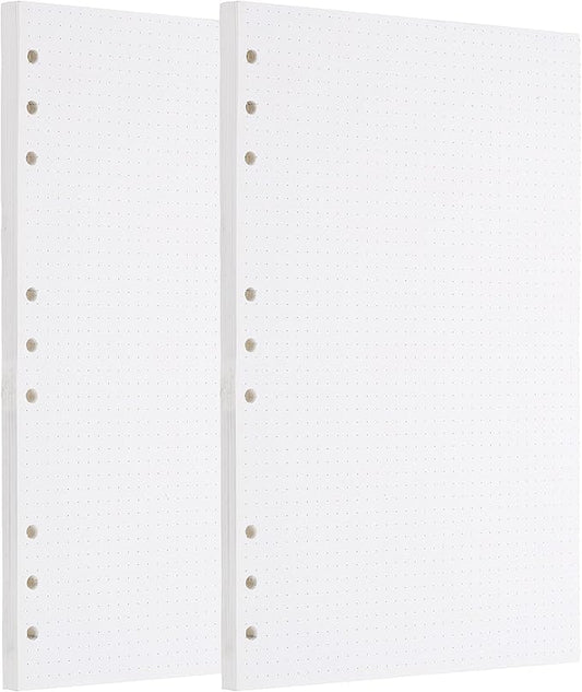 PATIKIL B5 Dot Grid Paper 9-Ring Binder Loose Leaf Planner Filler Paper Planner Inserts, 160 Sheets/320 Pages, Lined