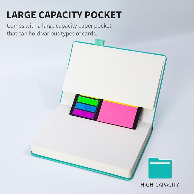 KaiRuiYing Lined Journal Notebook with Pen Holder, 320 Pages, 7.6'' × 10.3'' Large Size B5-100 GSM Thick Paper, for Writing, Work, Office, Leather Hardcover