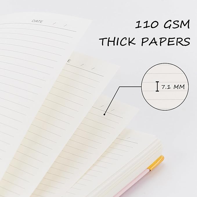 Hardcover Spiral Notebook, 8.5 x 11 IN Notebooks College Ruled, 110 GSM Thick Lined Paper Notebooks for Work, School and Travel, 300 Pages Journals for Writing, Large Journal for Women New Black