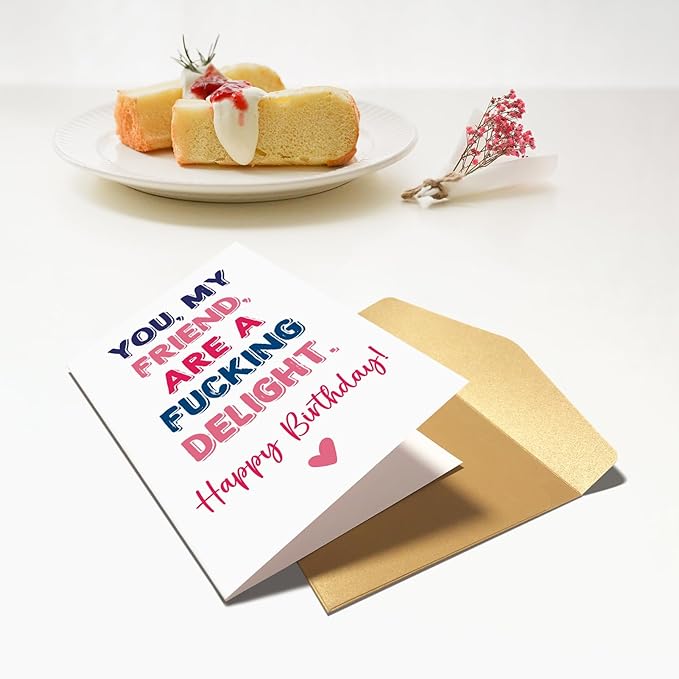 Chenive Funny Birthday Card for Friend, Friend Birthday Card for Men Women, Happy Birthday Card for BFF Bestie Sister Brother, Birthday Card for Classmate Coworker