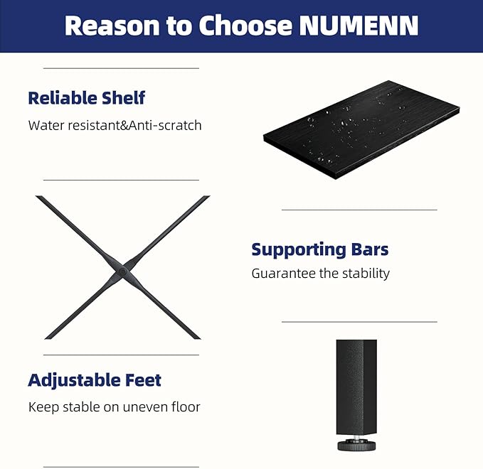 NUMENN Triple 5 Tier Bookshelf, Wide Book Shelf with 14 Open Display Shelves, Modern Tall Bookcase Furniture for Living Room Home Office, Black