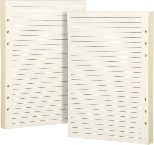 A5 Refill Paper, A5 Loose Leaf Binder Paper for A5 Binder, A5 Planner Inserts, A5 Lined Paper Refill, 6 Ring A5 Paper Refill for A5 Binder Refillable Notebook Journal, 140 Sheets/280 Pages