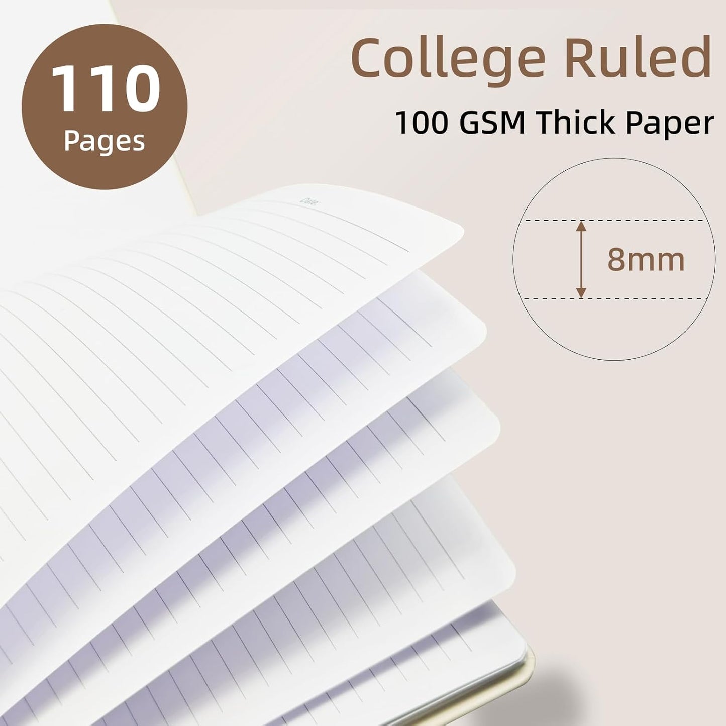 Cute Spiral Notebook journal A4 Aesthetic Pretty Design for Women Girls Kawaii with Pocket, 8.5 x 11 inch, Lined, Leopard