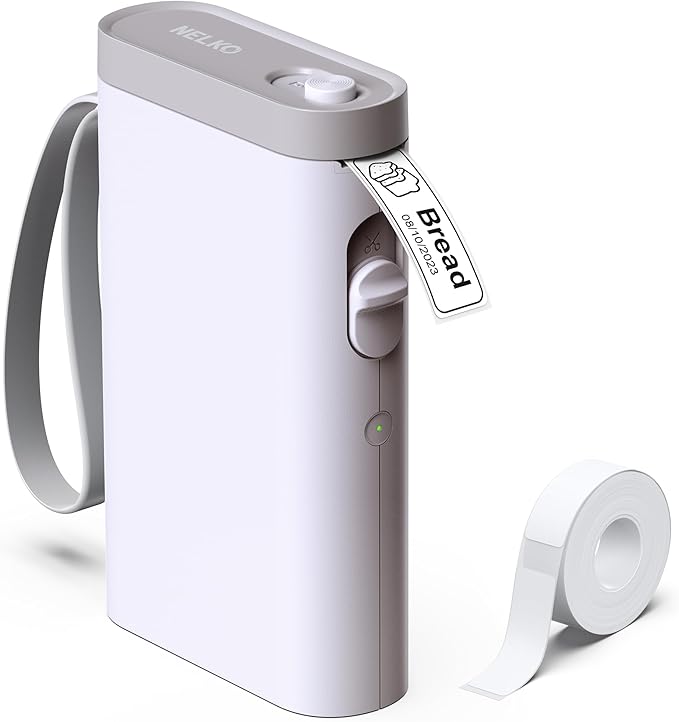 Nelko P21 Label Maker Machine with Tape, Matte Grey