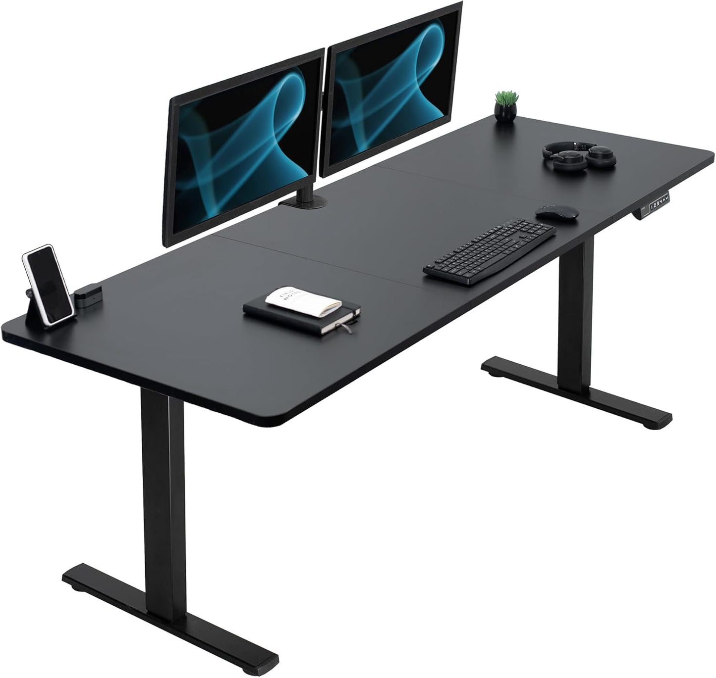 VIVO Large Electric 83 x 30 in Standing Desk, Memory Height Adjustment, 1B Series, Black Top Black Frame, DESK-KIT-1B8B