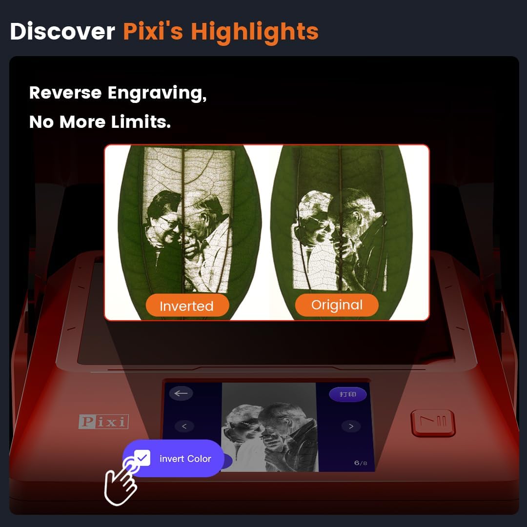 AlgoLaser 10W Laser Engraver Machine: Portable & Smart with 3.5" Touch Screen, Hand Drawing/Wireless/SD Card/Offline Engraving, AlgoOS 2.0 Self Developed System for Wood, Acrylic, Leather