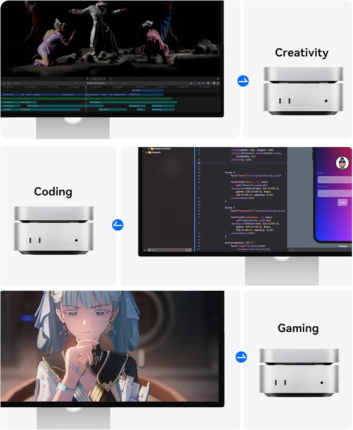 ORICO MiniMate Pro 512GB External SSD Compatibility with Mac mini M4, 40Gbps High Speed Trasmission, Portable Solid State Drive, M4Pro (512GB)