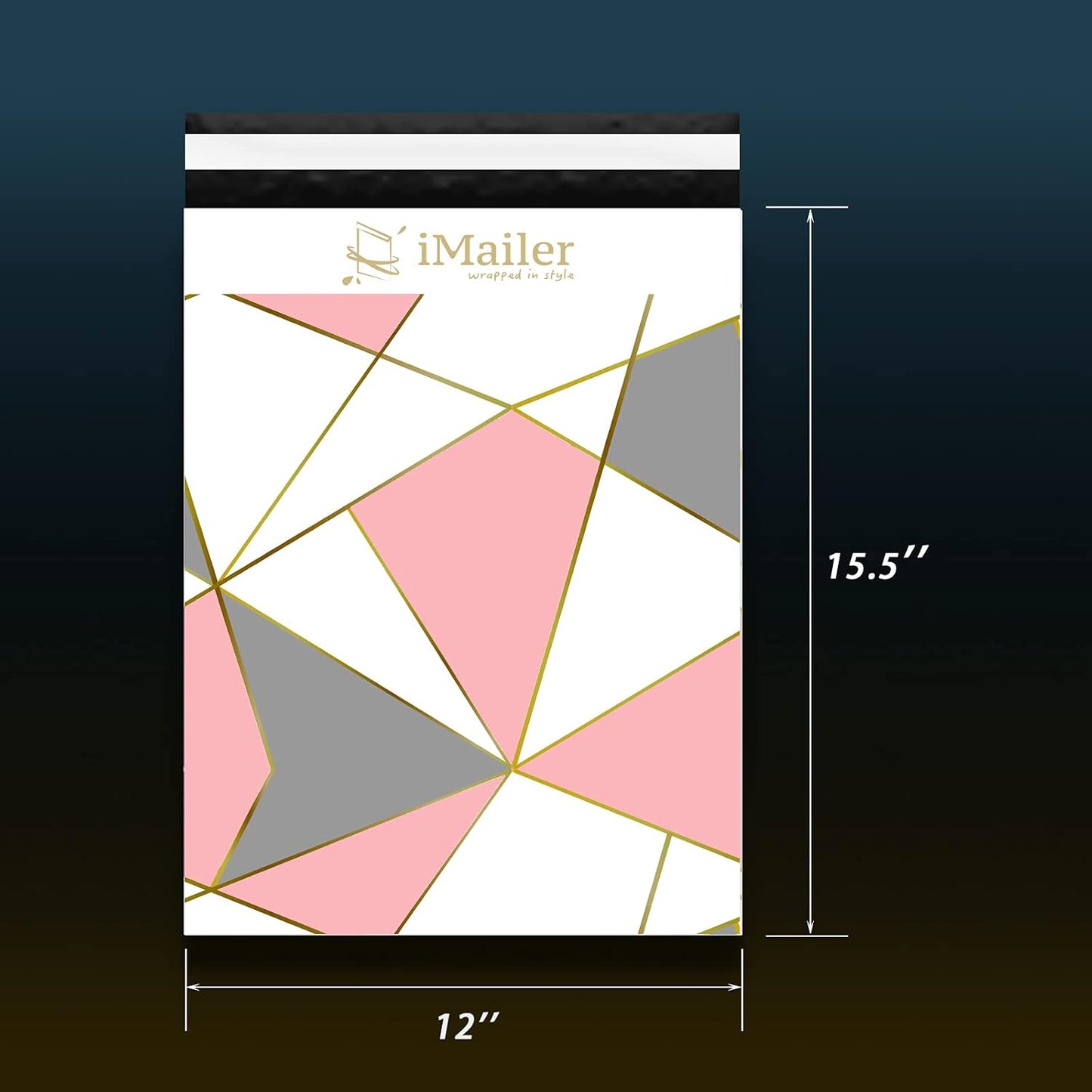 100 Count - 12 x 15.5 inch Poly Mailers Shipping Bags Envelope Triangle Print Mailing Package for Clothing-Self Seal…