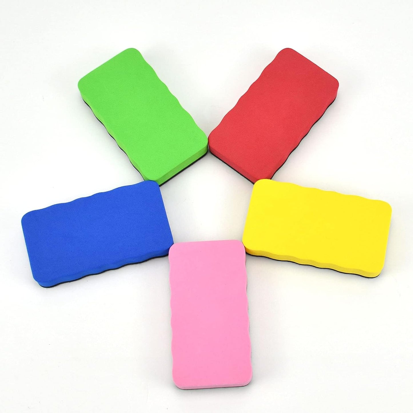 Dry Erase Erasers, Eeoyu 18 Pack Magnetic Whiteboard Dry Erasers Chalkboard Cleaner Wiper for Kids and Classroom Teacher Supplies Home and Office, 5 Colors