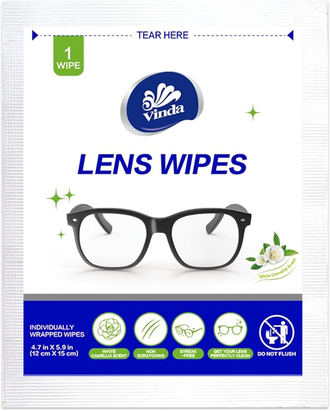 Pre-Moistened Lens Cleaning Wipes – 330 Individually Wrapped, Streak-Free Wipes for Glasses, Screens, Cameras & More – Ammonia-Free, Gentle Optical Cleaner
