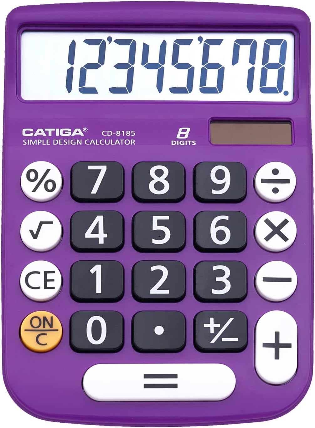 CATIGA Desktop Calculator 8 Digit with Solar Power and LCD Display, or Home, Office, School, Class and Business, 4 Function Small Basic