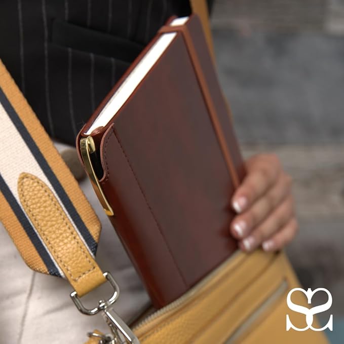 SETTINI® Lined Journal - Heart Journal for Writing Gift Set - Hardcover Vegan Leather, Includes Luxury Pen in a Unique Pen Holder, 192 Pages, 6 x 8.5 inches - Birthday Gifts for Women