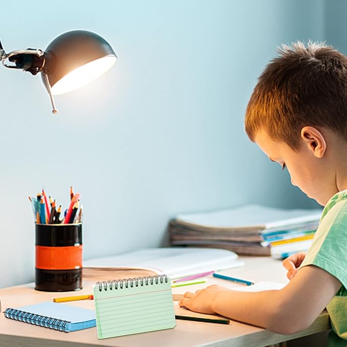 FRIUSATE Index Cards with Ring, 3x5 Inches Spiral Flashcards, Colored Ruled Notecards Index Cards Flash Cards with Ring for Studying Nursing School Office Taking to Do List(250 Sheets)