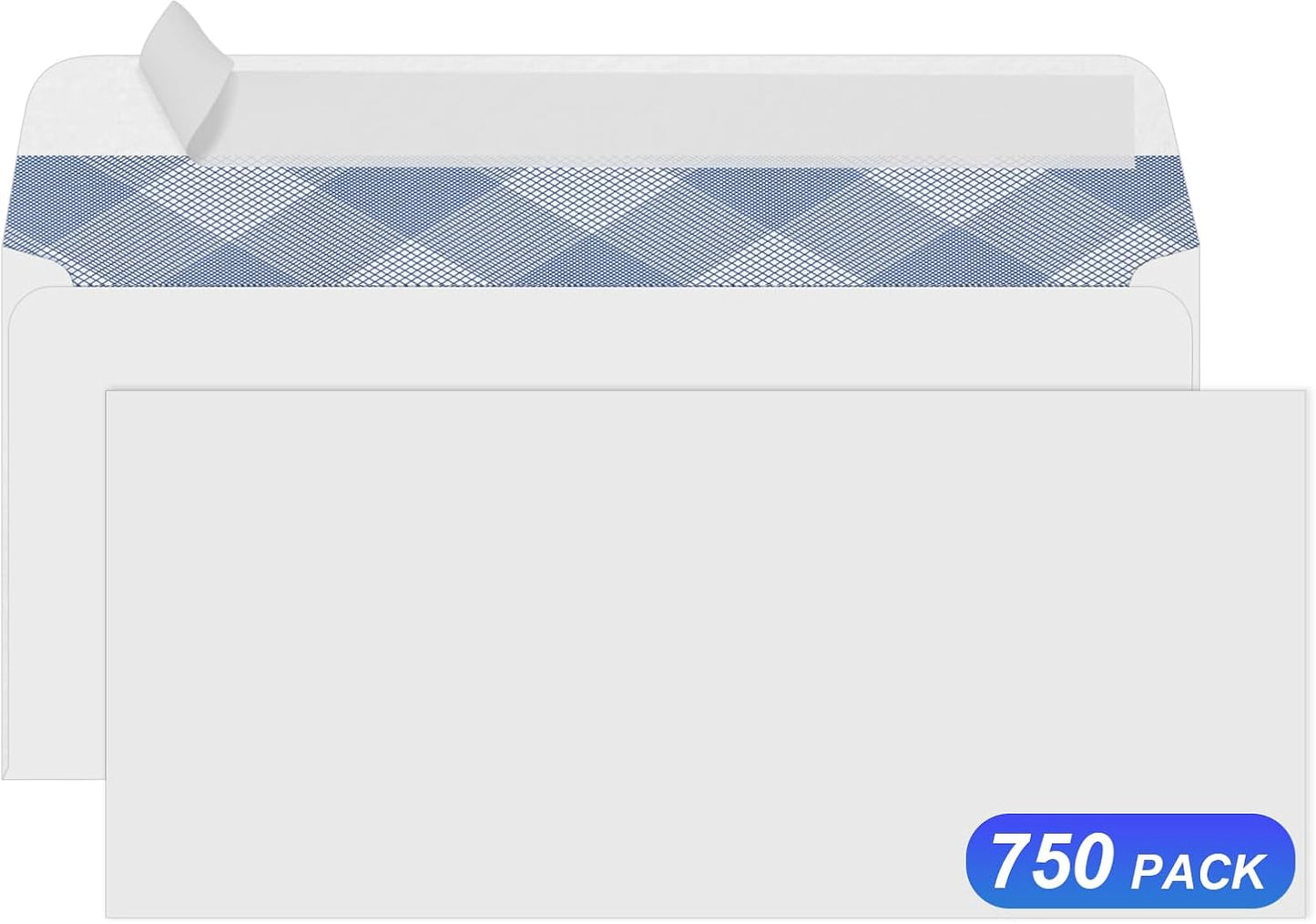 750#10 Security Envelopes, PANDRI Self Seal Windowless Envelopes, Security Tint Pattern for Secure Business Mailing, Invoices and Statements, Size 4-1/8 x 9-1/2 Inch - 24 LB