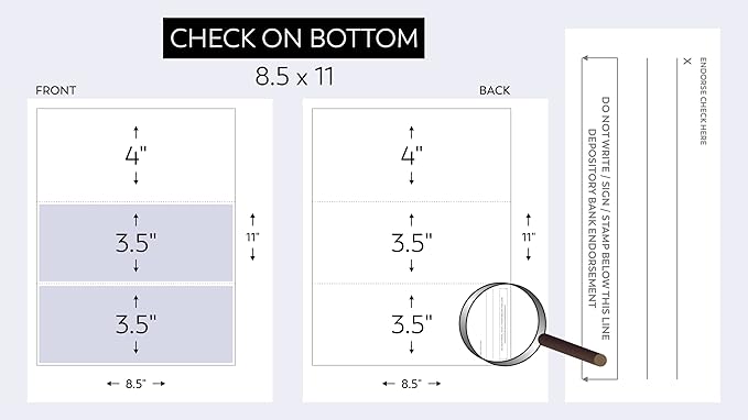 Compuchecks Check on Top Blank Check Paper - 2500 Pack, Quick-Books & Laser Printer Compatible - Security Business Checks with Voucher - 8.5" x 11" Brown Marble