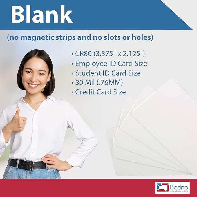 5000 Pack - Bodno Premium CR80 30 Mil Graphic Quality PVC Cards