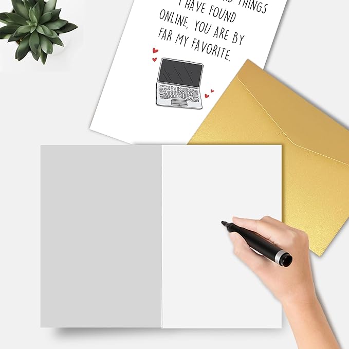 Funny Online Dating Love Card, Internet Dating Anniversary Card, Valentines Day Card for Him Her, 1 Year Anniversary Card for Online Lover